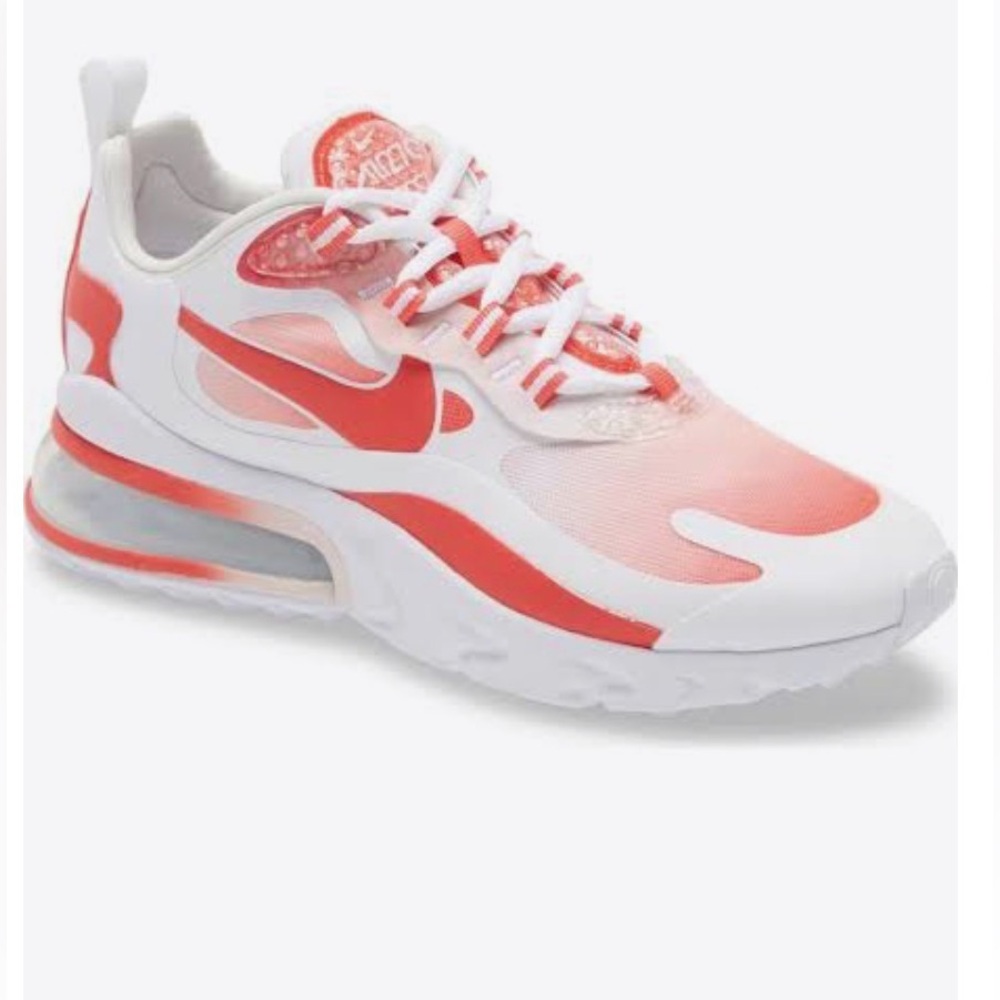 Nike Women's Air Max 270 React SE Red/Pink & White Sneakers. Wore a few times